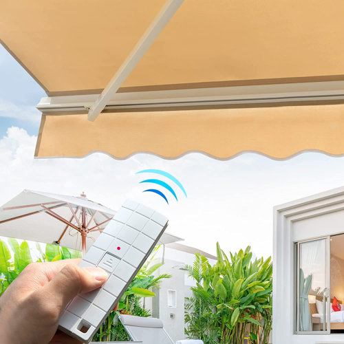 Diensweek 96.45'' W x 78.7'' D Motorized Retractable Patio Awning Wayfair